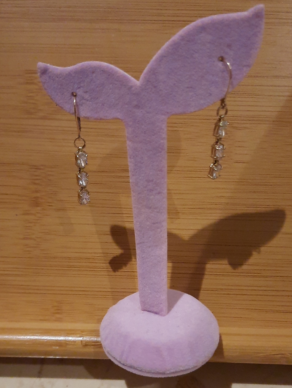 Authentic Genuine Solid 10K Yellow Gold CZ Drop Tennis Earrings Sexy Dàngle 💗